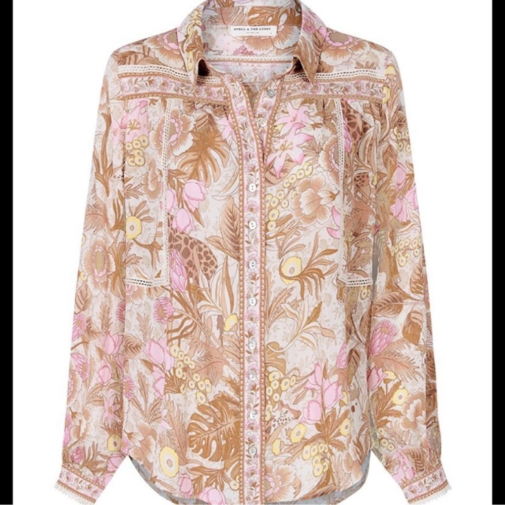 Spell & The Gypsy Jungle Blouse in Cream -S - Picture 3 of 6
